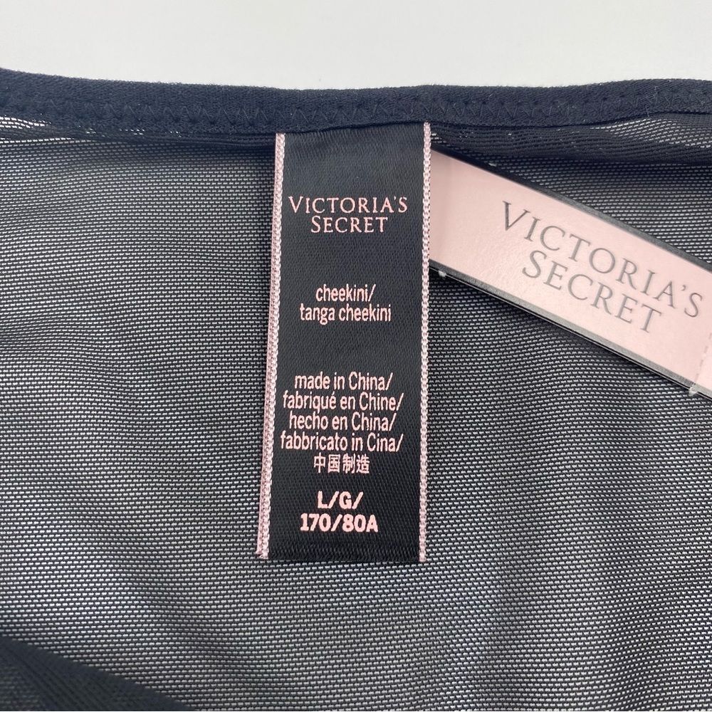 NWT Victoria's Secret Mesh Black Cheekini Panties Underwear - Picture 4 of 7